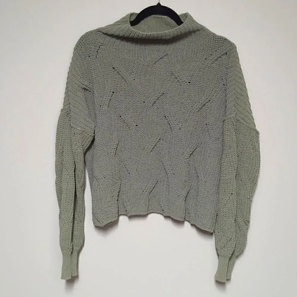 Poof Apparel Green Mock Turtleneck Sweater